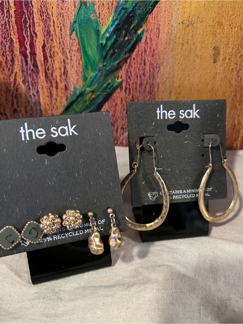 the sak Recycled Metal Gold Tone Earring Set - Mixed Styles